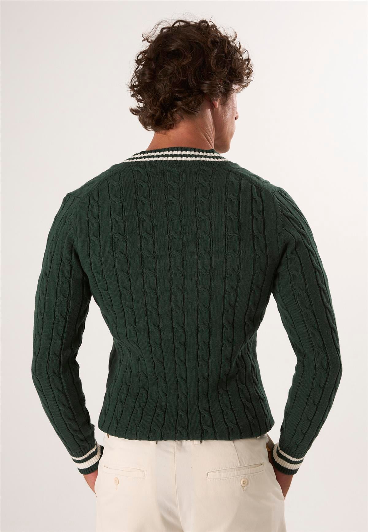 V Yaka Basic Örgü Desenli KazakFelix HardyFHMPLV857-2