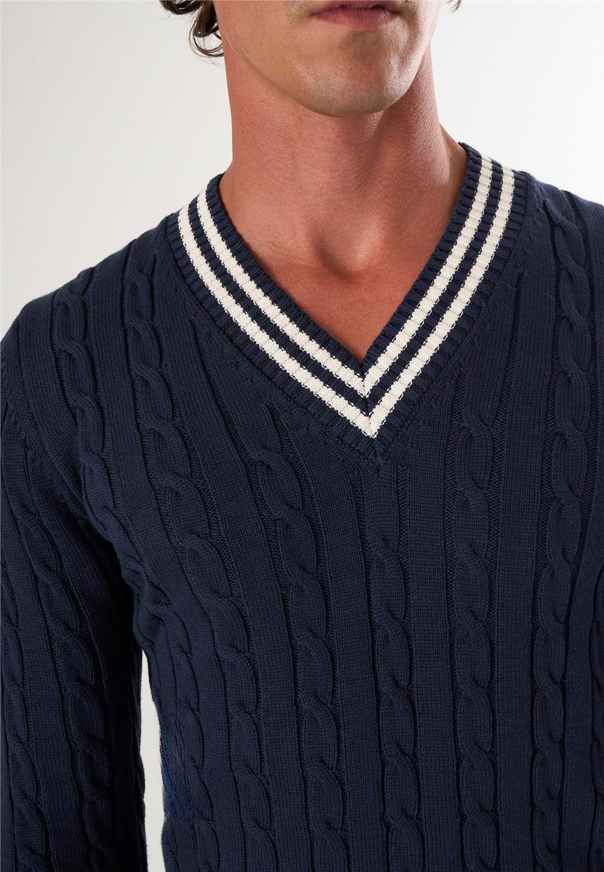 V Yaka Basic Örgü Desenli KazakFelix HardyFHMPLV857-1