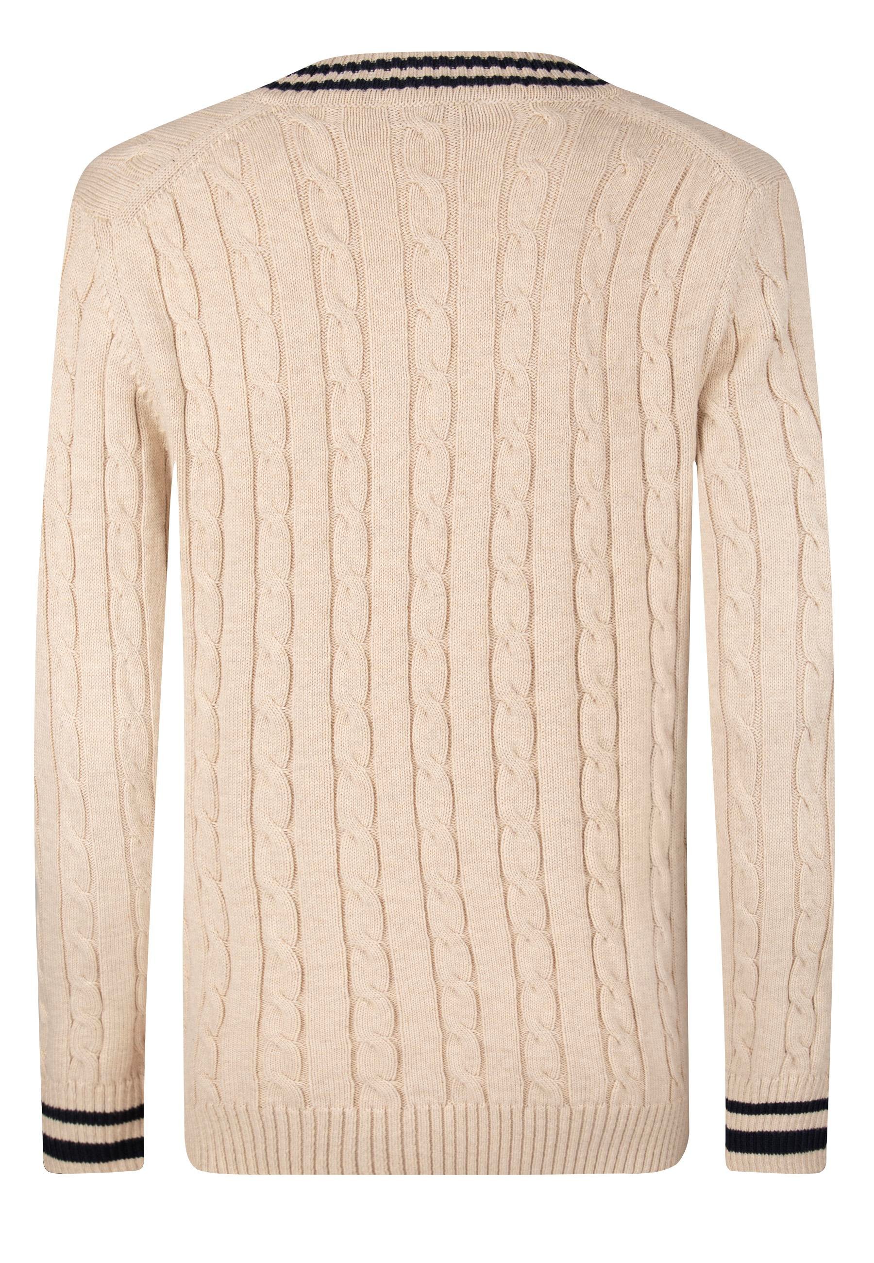 V Yaka Basic Örgü Desenli Kazak - BejFelix HardyFHMPLV857-3