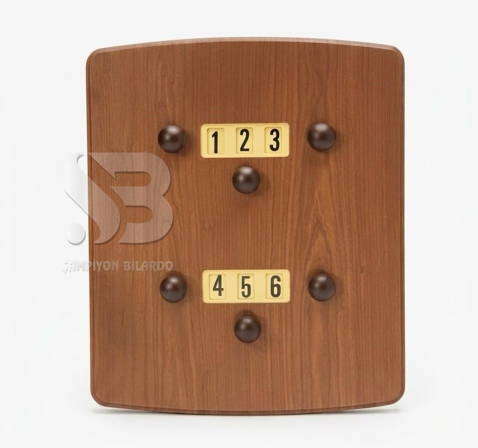 BİLARDO SCOREBOARD  MANUEL AHŞAP NUMARATÖR (LUX SAYI TABELASI)  (KİRAZ) (YERLİ)