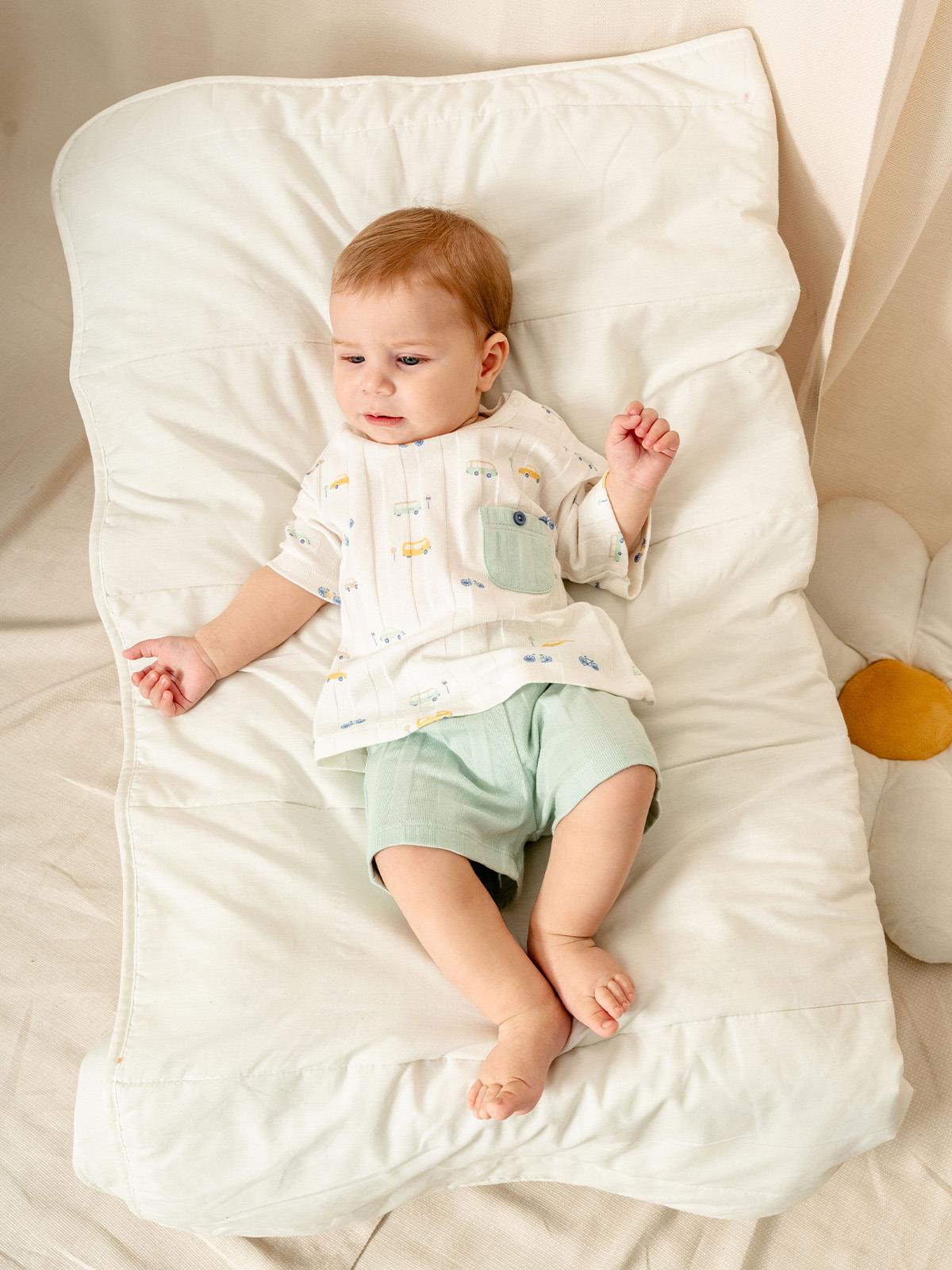 KD53420.JAKARLI ÖRME TİŞÖRT ŞORT TAKIM 3-6/6-9/9-12/18-24AY