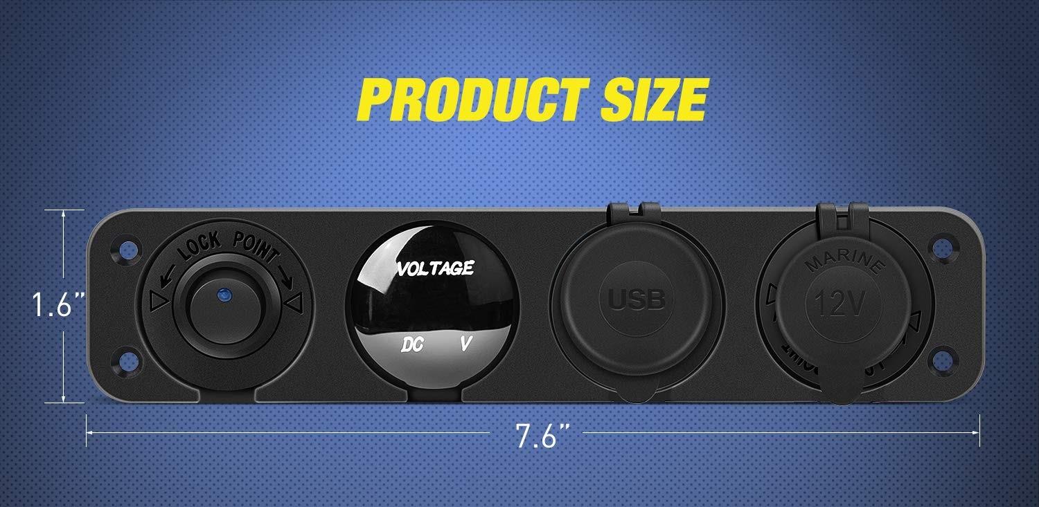 MELLİFERA Karavan Tekne Yat için İkili 3.0 QC USB priz Çakmaklık Voltmetre paneli 12V su geçirmez araç şarj soketi hızlı şarj RV 12-24V