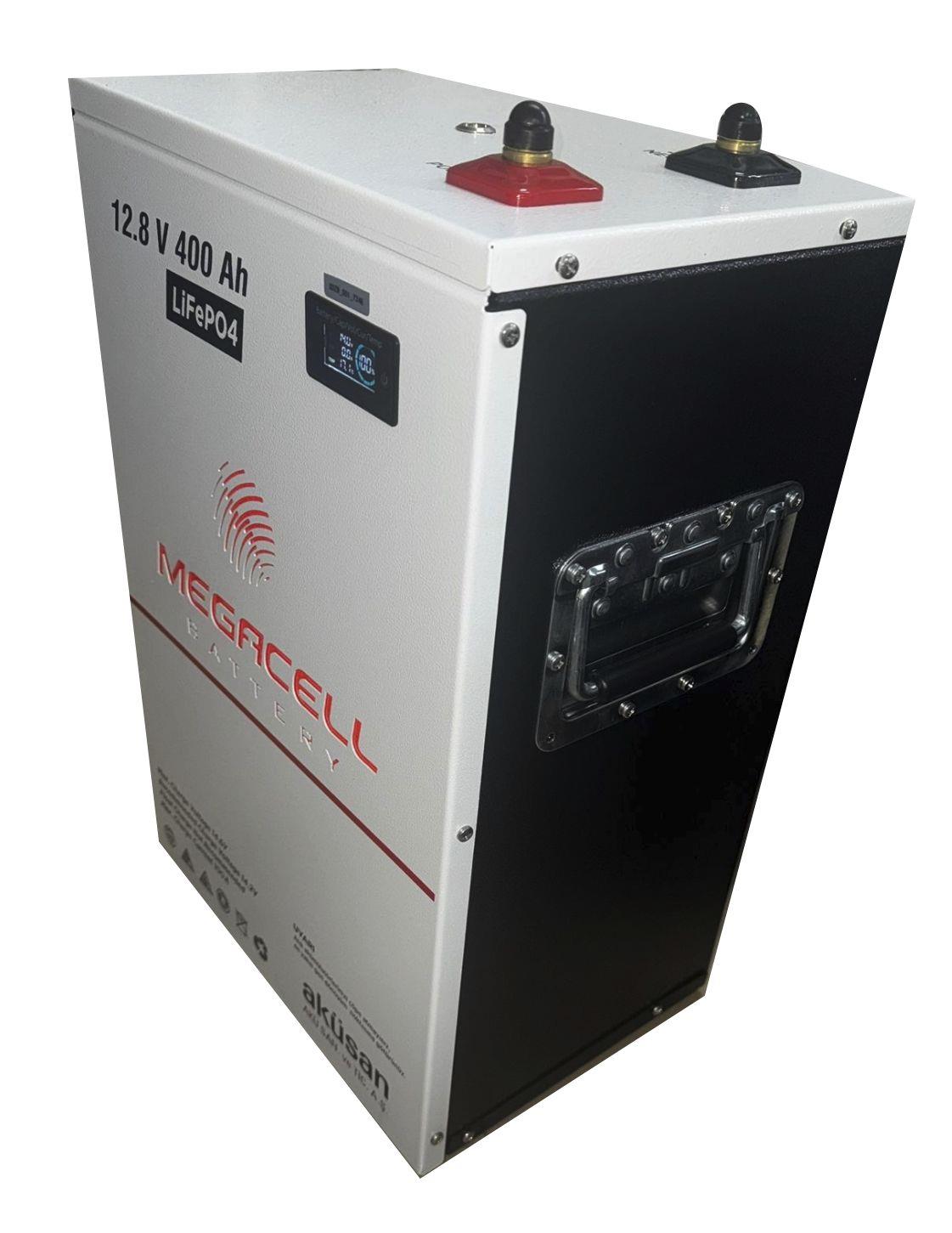 Megacell 12.8V 400Ah LiFePO4 Lityum Demir Fosfat Akü (Prizmatik) (Bluetoothlu)