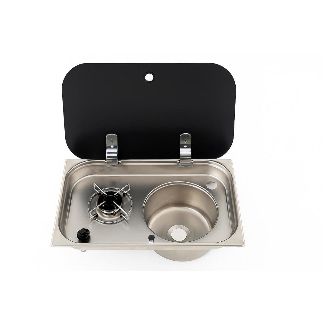 Cam Kapaklı Tekli Ocak Evye