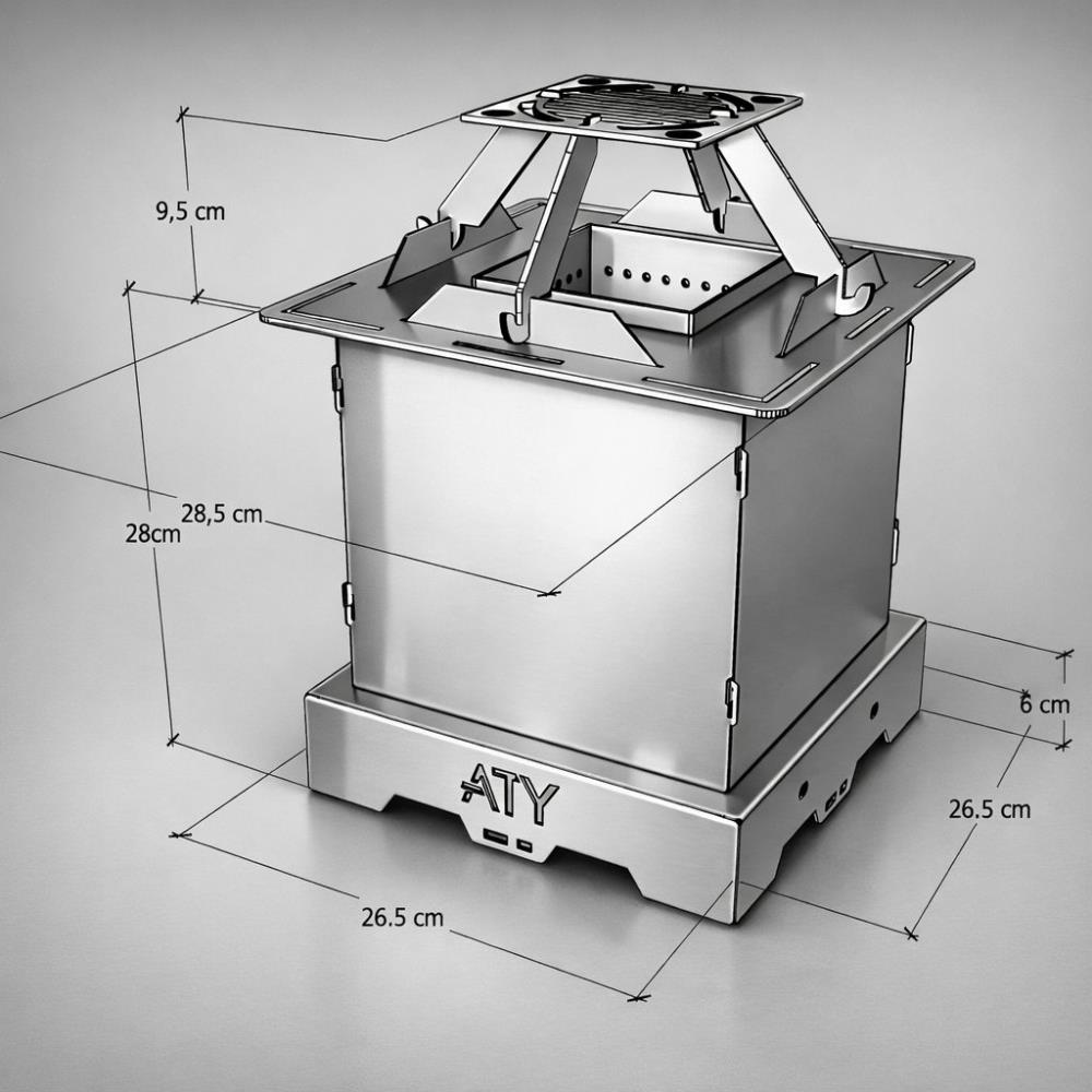 TURBEX Dumansız Katlanır Kamp Sobası | Fanlı Turbo Sistem