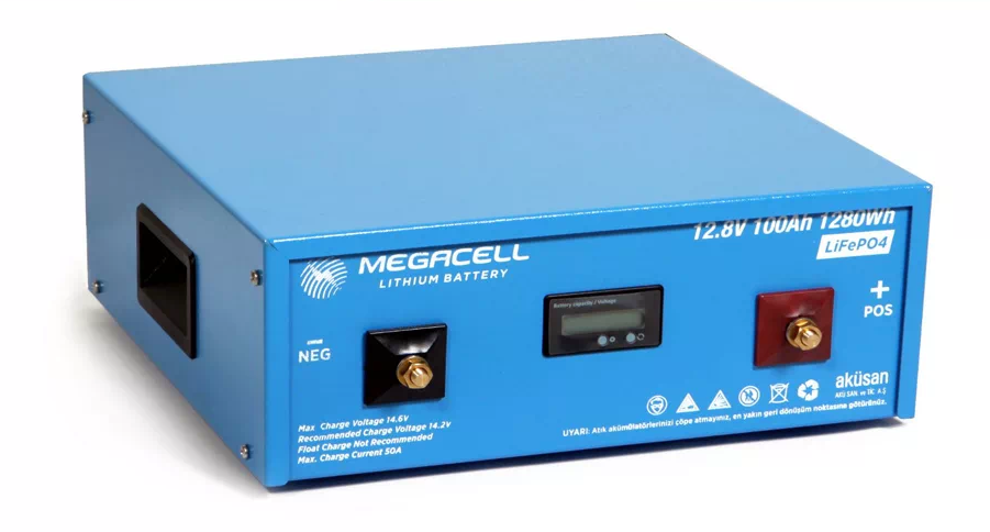 Megacell Lityum Demir Fosfat Akü 12.8 V 100 Ah LiFePO4