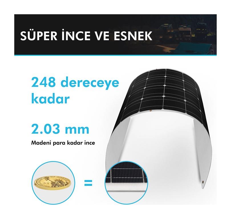 Esnek Güneş Paneli 175 Watt 12V (Monokristal)