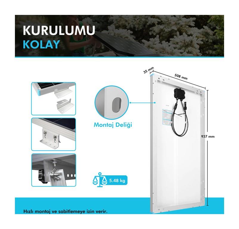 Güneş Paneli 80 Watt 12V (Monokristal)