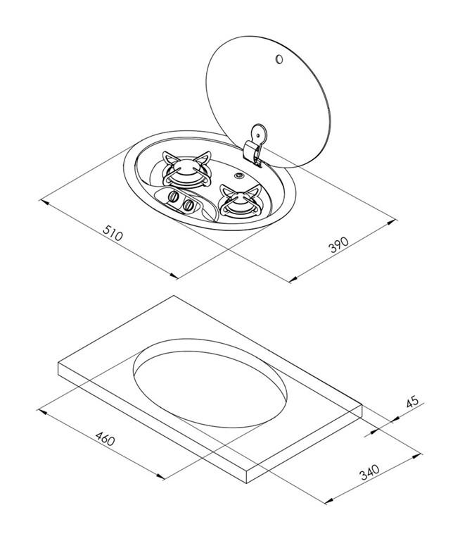 Oval Çift Gözlü Ocak