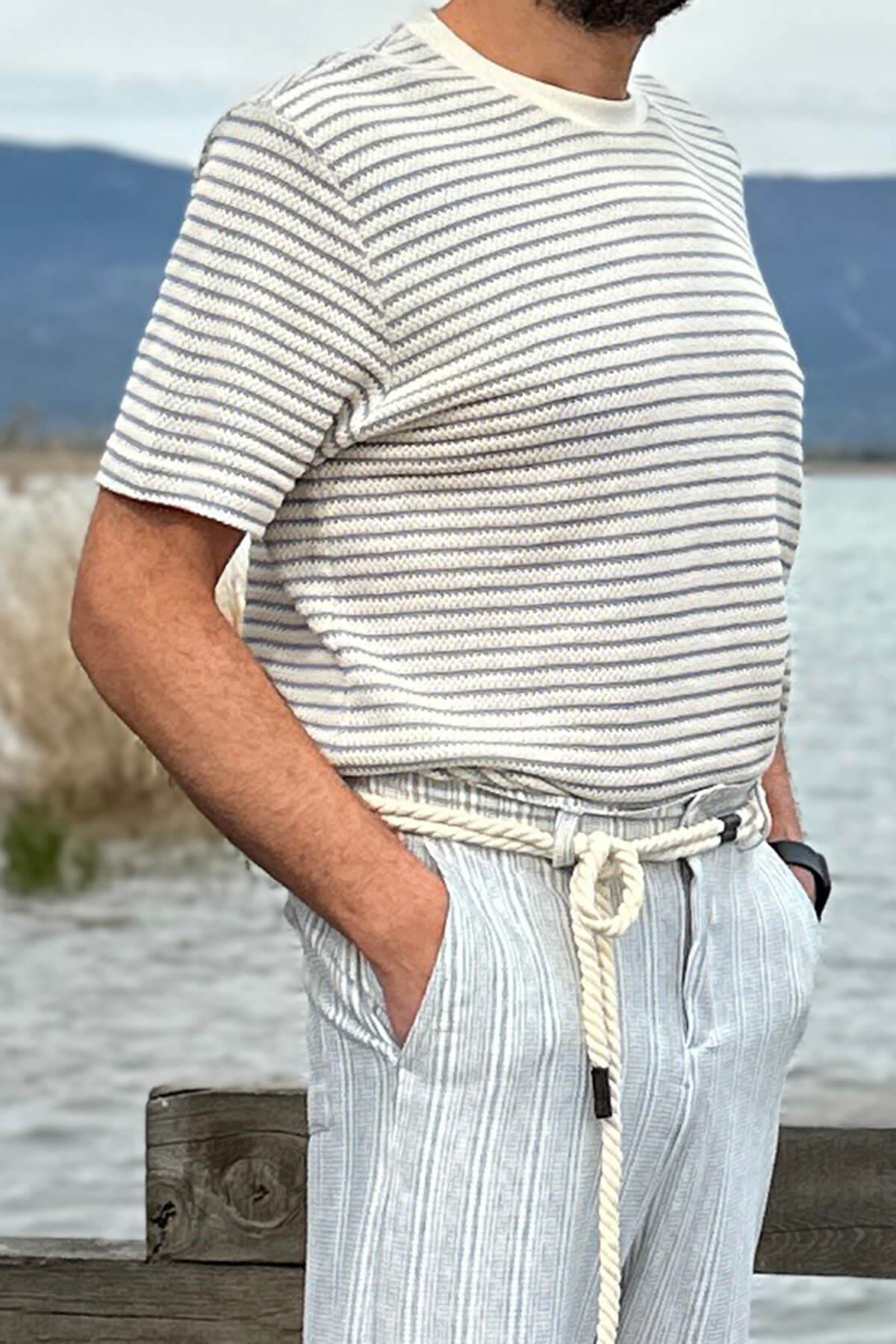 T-Shirt Mavi Çizgili