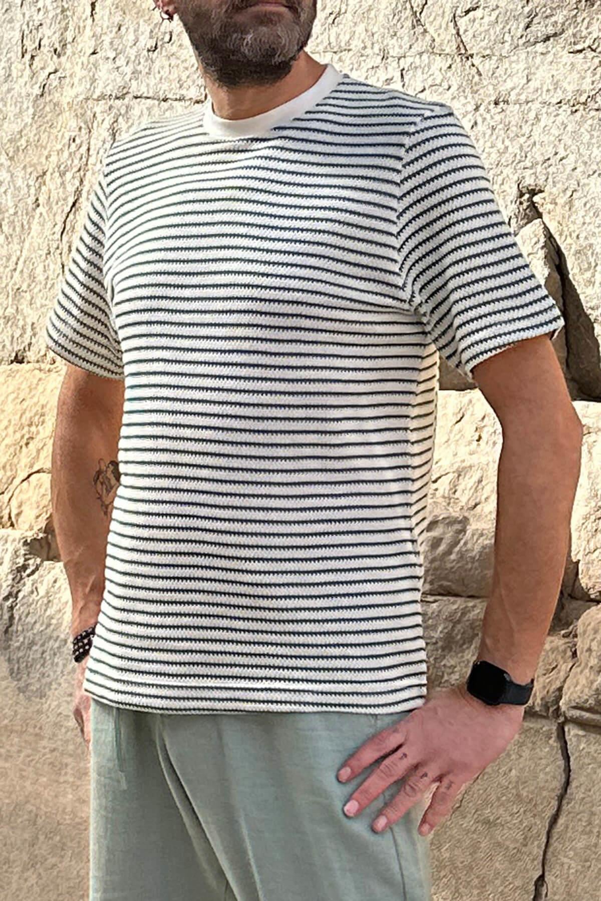 T-Shirt Yeşil Çizgili