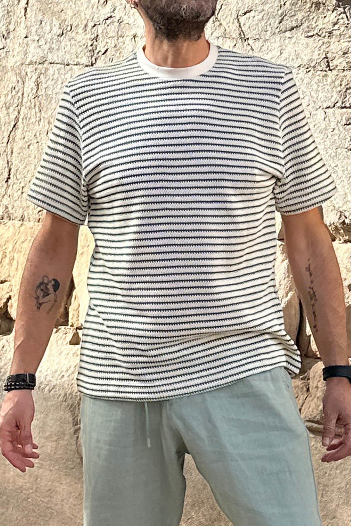 T-Shirt Yeşil Çizgili