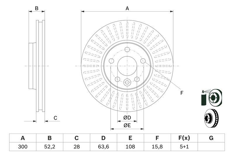 31341382-BOSCHVOLVO ÖN FREN DİSKİ (S60-S80-V60-V70-XC70) (07-) (16'') 31341382BOSCH