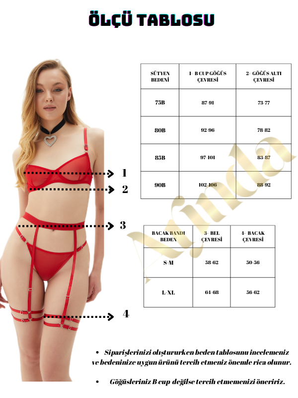 Black Orchid Jartiyer Bacak Bantlı İç Çamaşırı Takımı