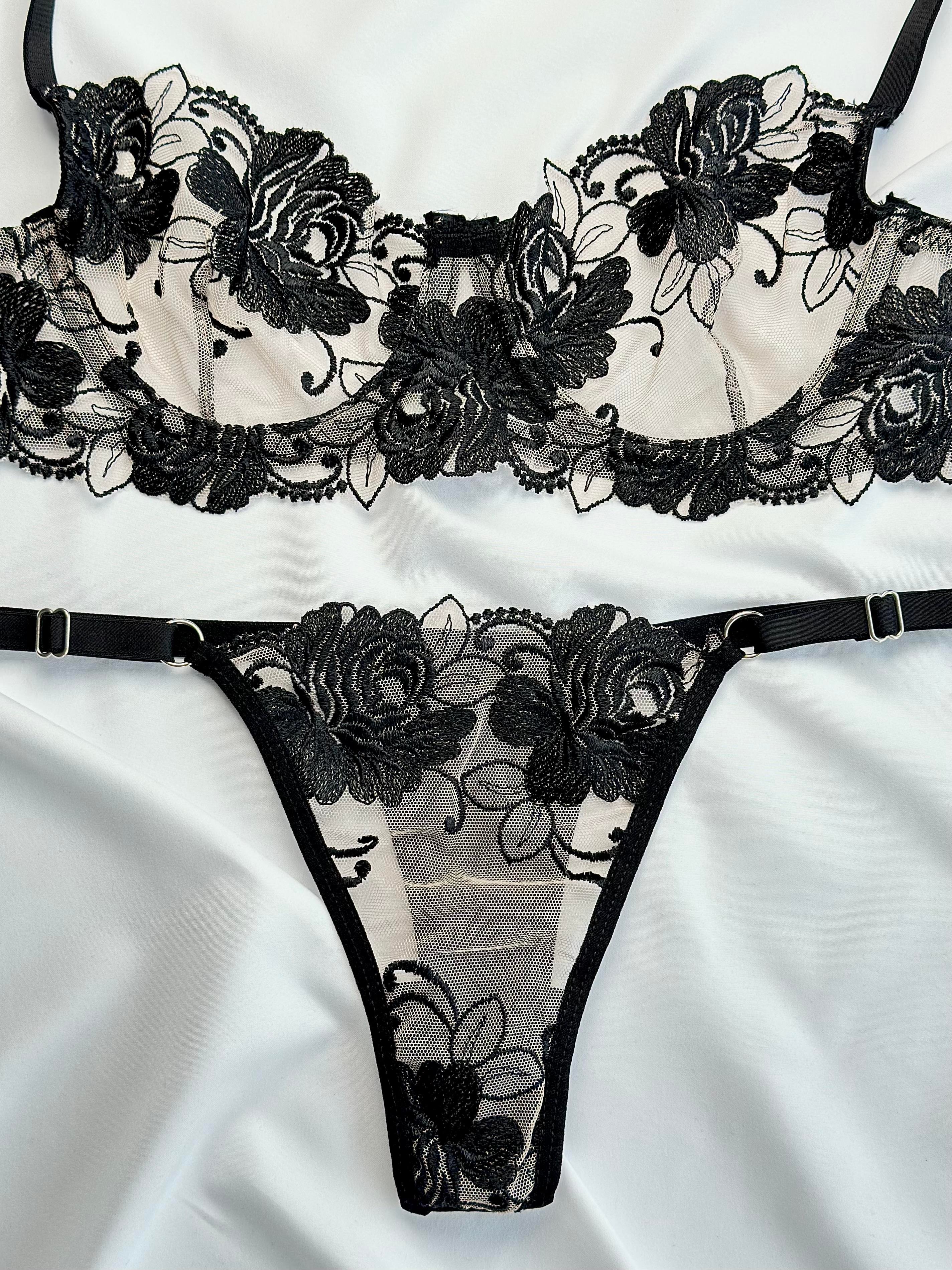 Black Orchid Siyah Brode İç Çamaşırı Takımı