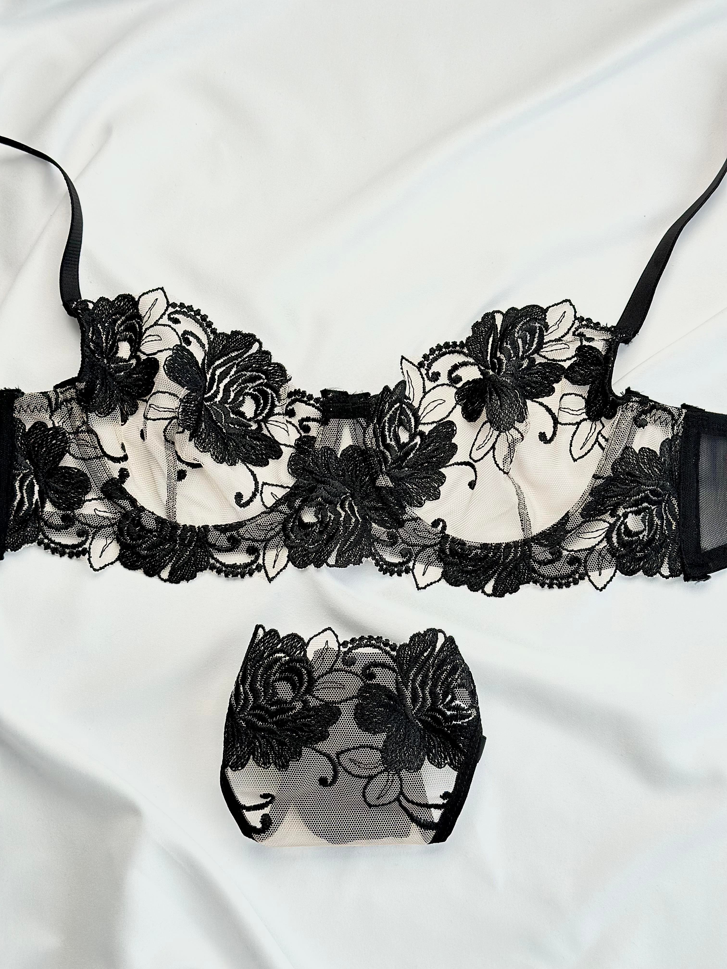 Black Orchid Siyah Brode İç Çamaşırı Takımı