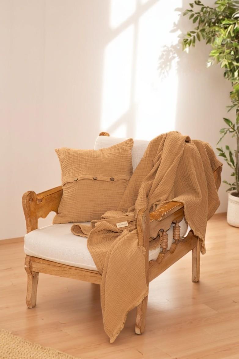  Definite Serisi Çok Amaçlı Müslin Koltuk Şalı 130x170cm (Kırlentsiz)