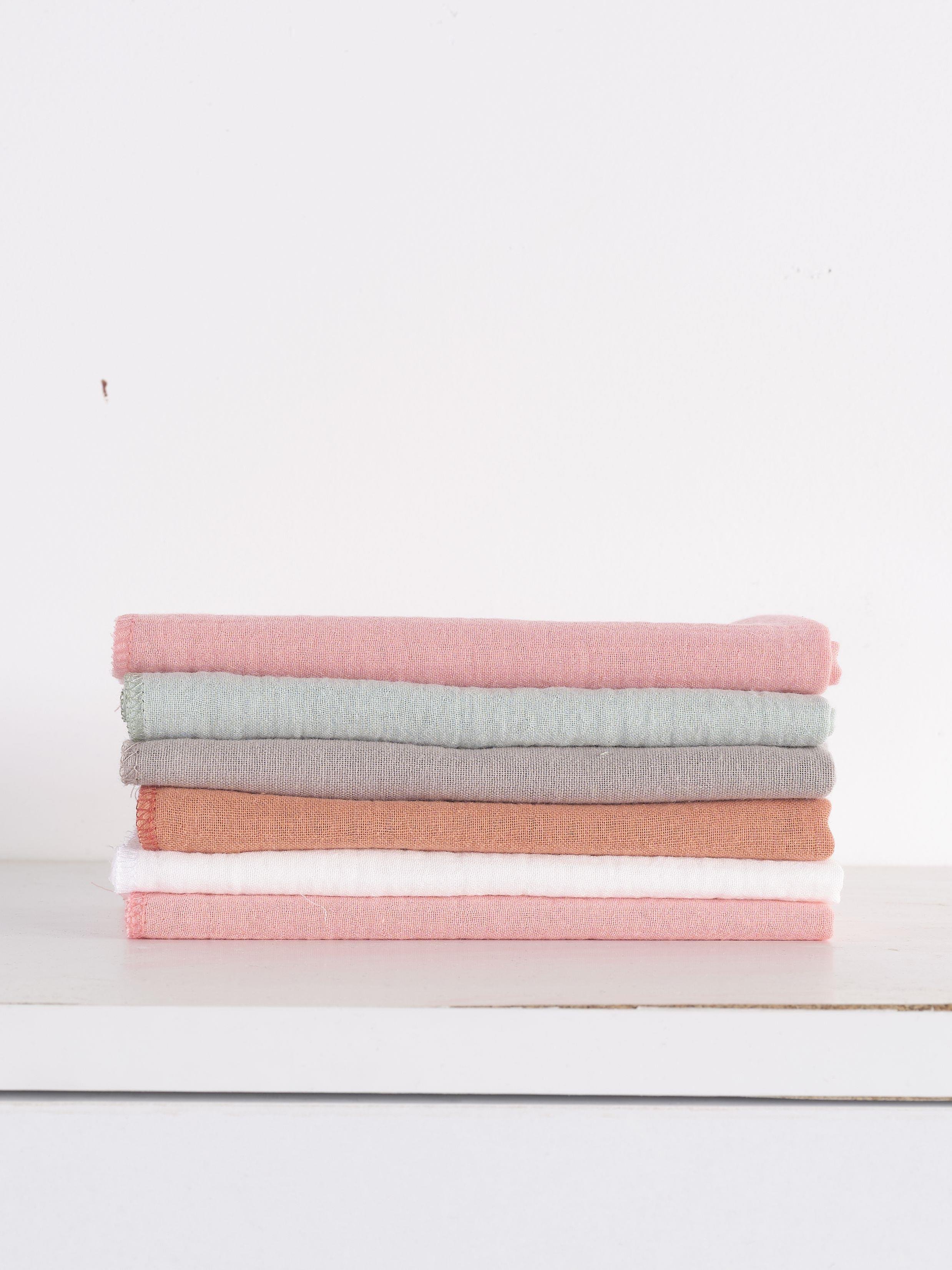 Mylasahome %100 Organik Pamuk Unisex Bebek 12 Adet Ağız Mendili 35x35