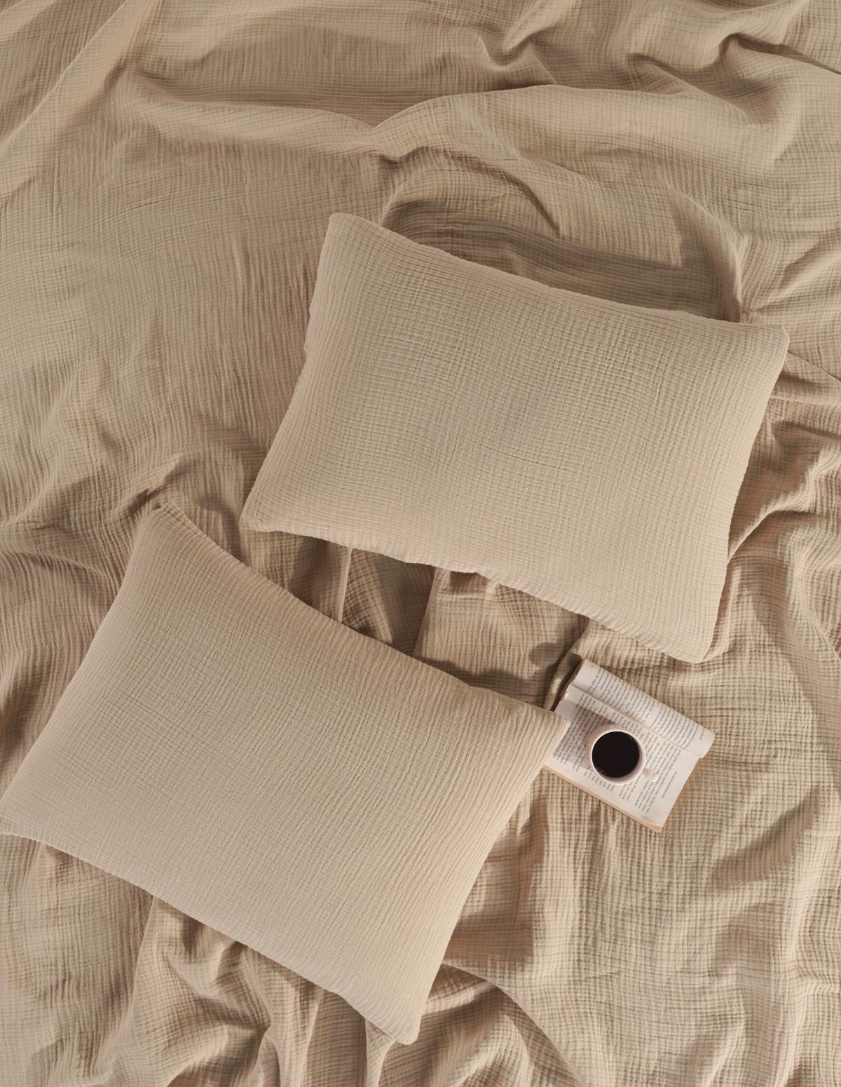 MylasaHome Definite Bej Çift Kişilik Yatak Örtüsü Seti 230x250cm