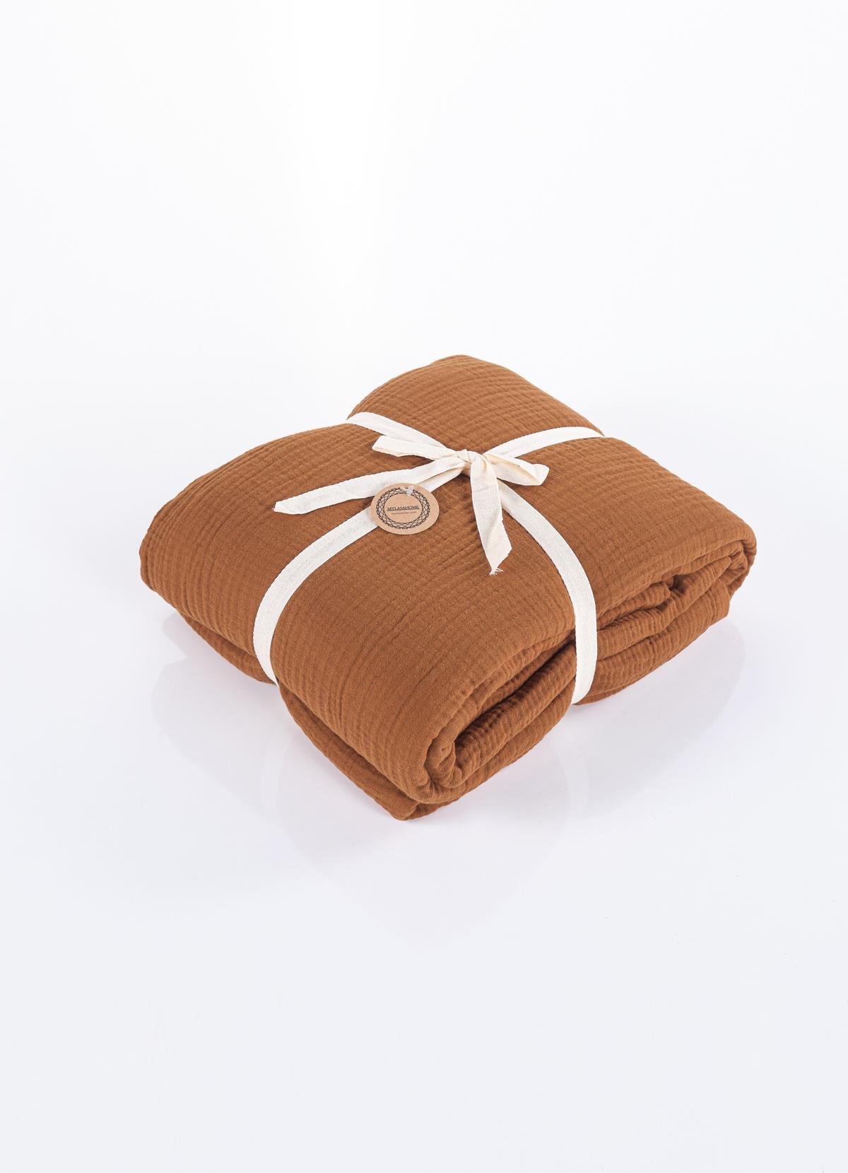MylasaHome Definite Camel Çift Kişilik Yatak Örtüsü Seti 230x250cm