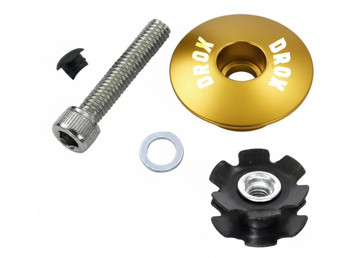 Asistan Drox HC100 Top Cap Set | Mavi, Kırmızı, Sarı ve Mor | Alüminyum Gidon Boğazı Üst Kapak Seti