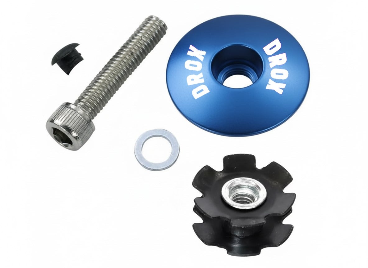 Asistan Drox HC100 Top Cap Set | Mavi, Kırmızı, Sarı ve Mor | Alüminyum Gidon Boğazı Üst Kapak Seti