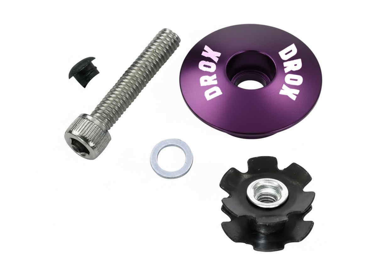 Asistan Drox HC100 Top Cap Set | Mavi, Kırmızı, Sarı ve Mor | Alüminyum Gidon Boğazı Üst Kapak Seti