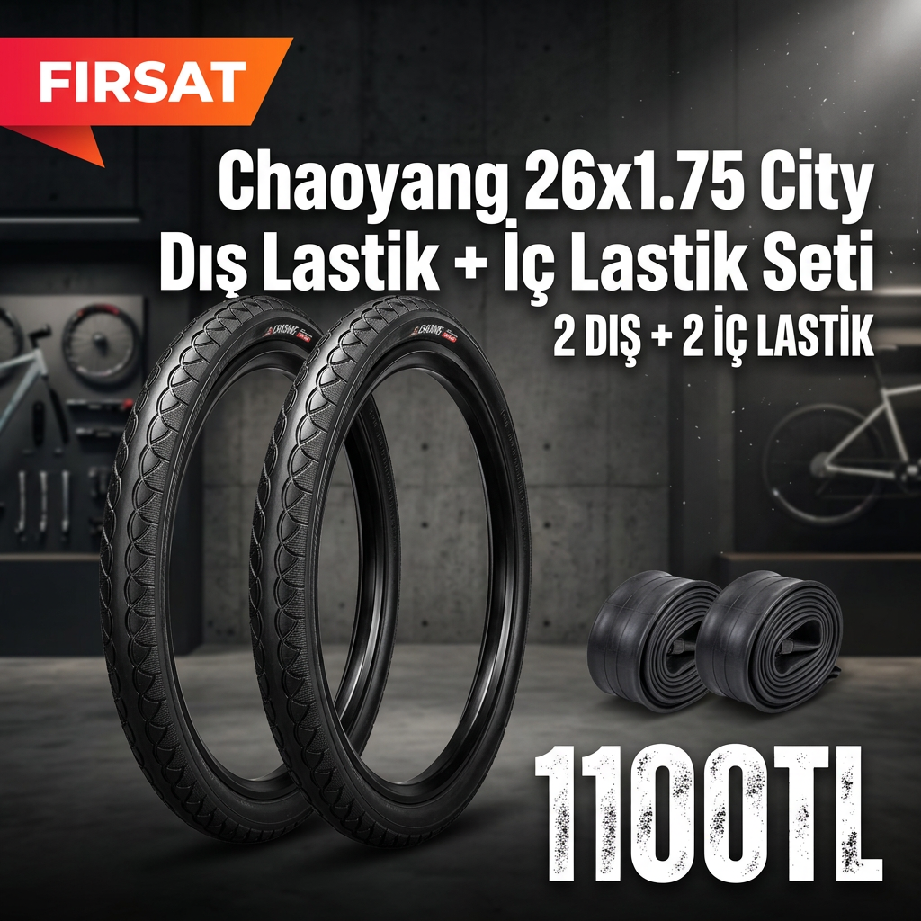 Chaoyang 26x1.75 City Dış Lastik + İç Lastik Seti (2+2) – 1100 TL | 26 Jant Şehir Bisiklet Lastiği