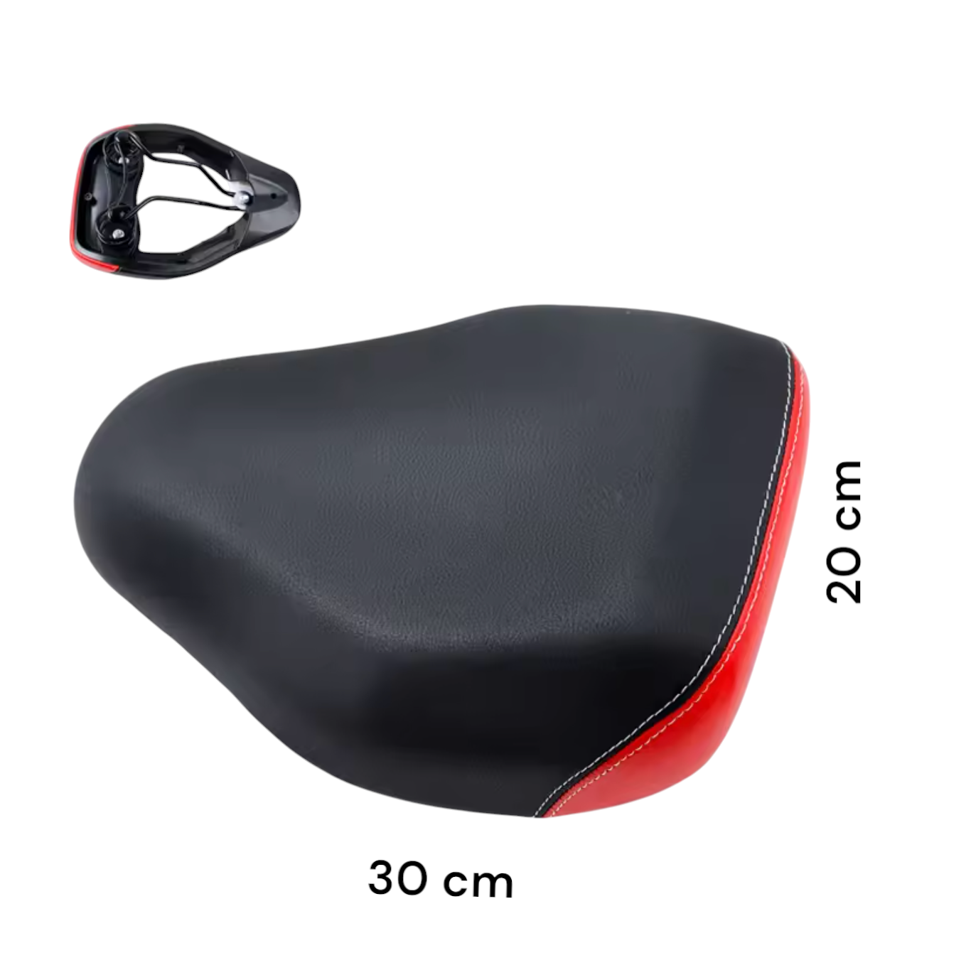 Kırmızı Detaylı Yaylı Konforlu Bisiklet ve Scooter Selesi – 30x20 cm, Borusuz Model