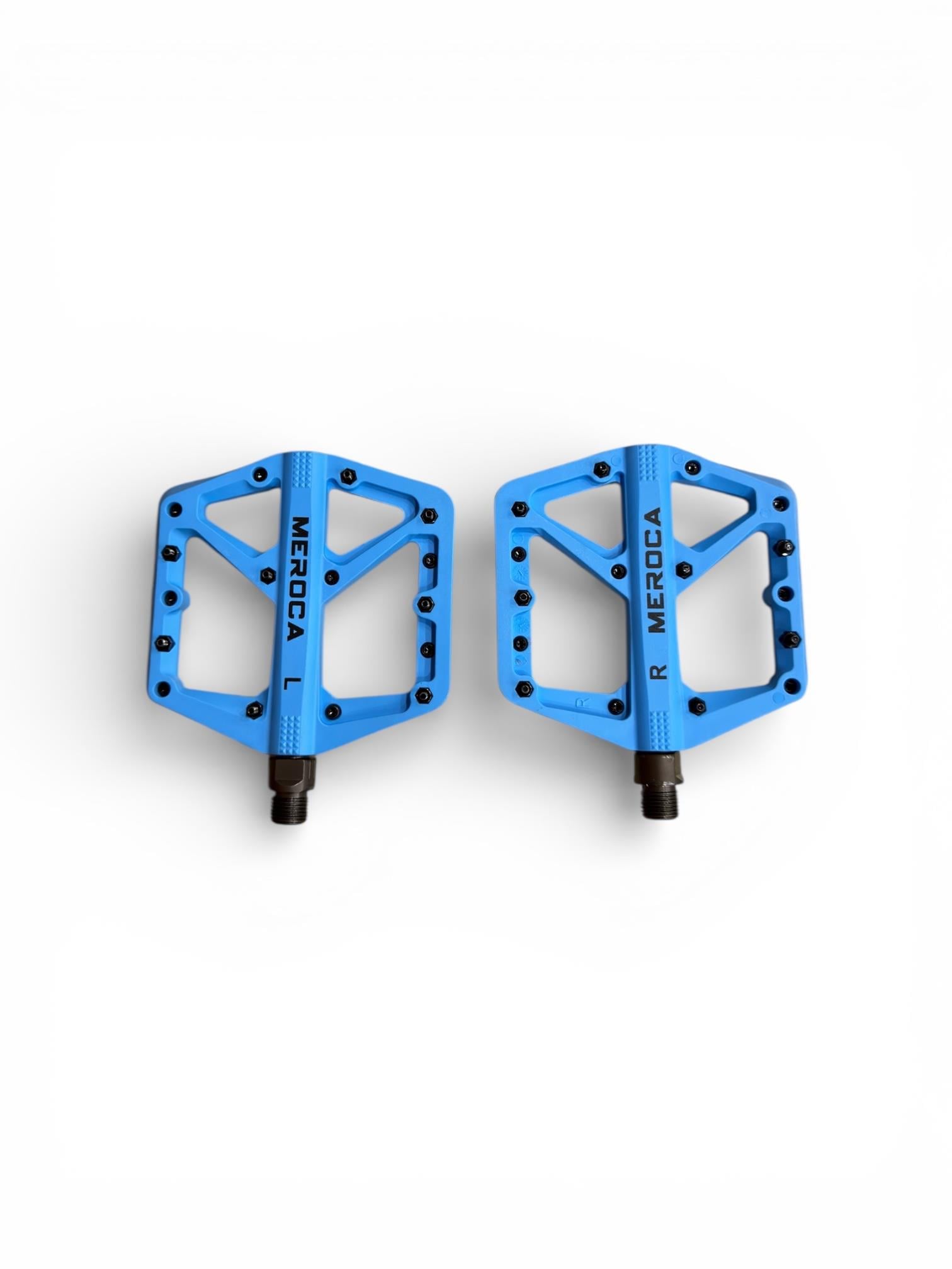Meroca Double Rulmanlı Çivili Mavi Bisiklet Pedalı | Dayanıklı Platform Pedal