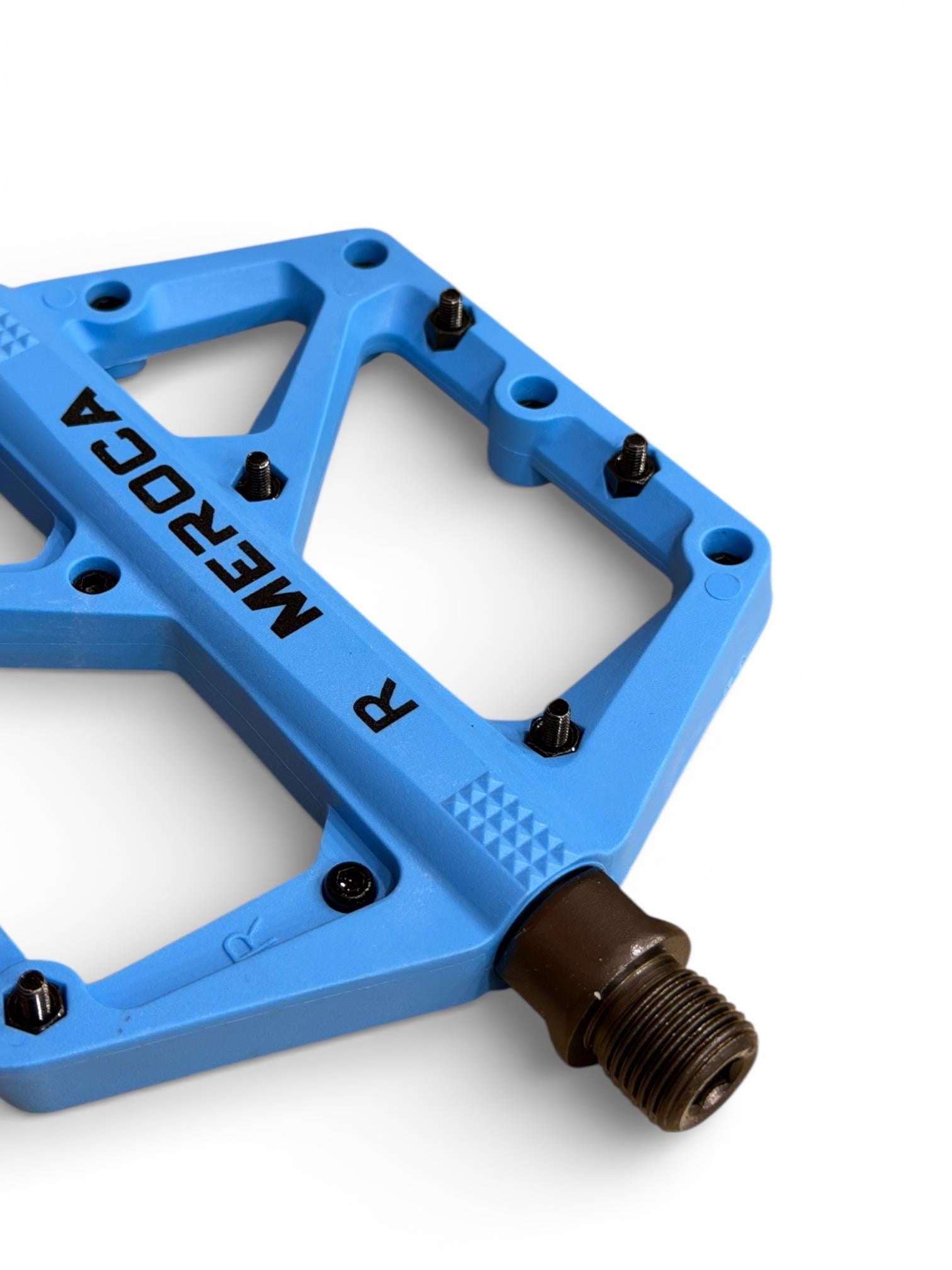 Meroca Double Rulmanlı Çivili Mavi Bisiklet Pedalı | Dayanıklı Platform Pedal