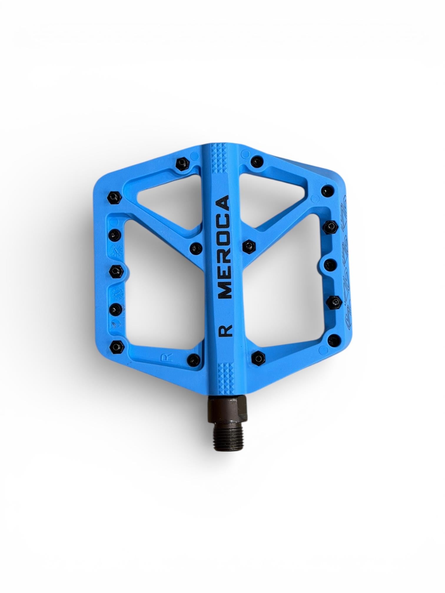 Meroca Double Rulmanlı Çivili Mavi Bisiklet Pedalı | Dayanıklı Platform Pedal