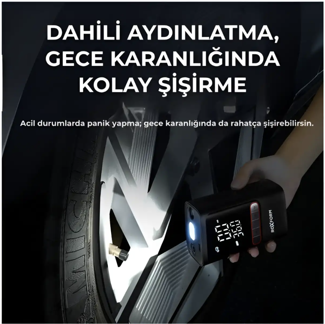 Roxform Car Air Pump | 80W Taşınabilir Araç Lastik Şişirme Pompası 150 PSI