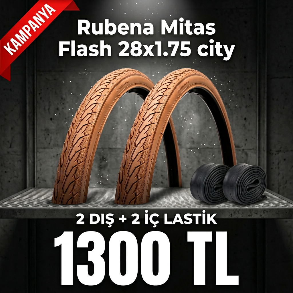 Rubena Mitas Flash 28x1.75 Dış Lastik + İç Lastik Seti (2+2) – 1300 TL | 28 Jant Bisiklet Lastiği