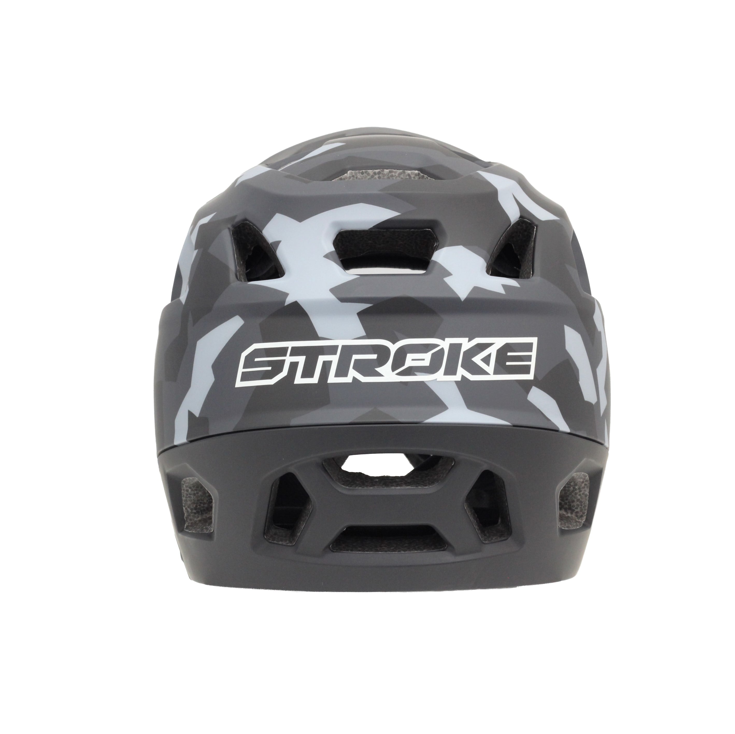 STROKE Full Face Downhill / Enduro Kask – Gri Kamuflaj