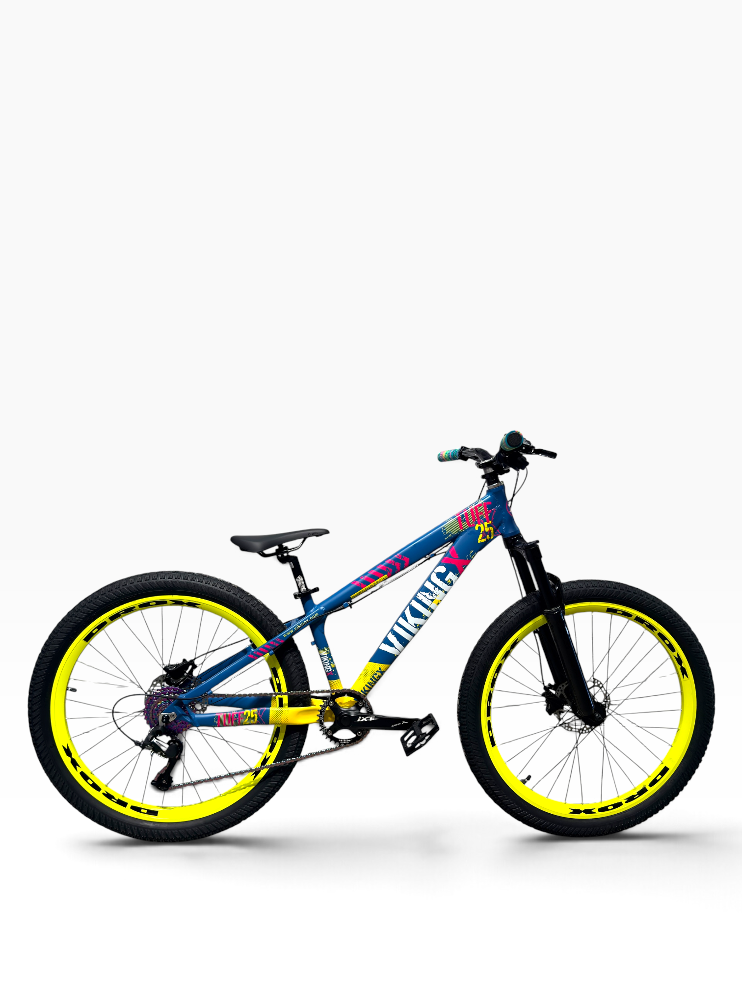 VikingX Turkuaz Sarı Özel Konfigüre Dirt Jump Bisiklet 26 Jant 8 Vites