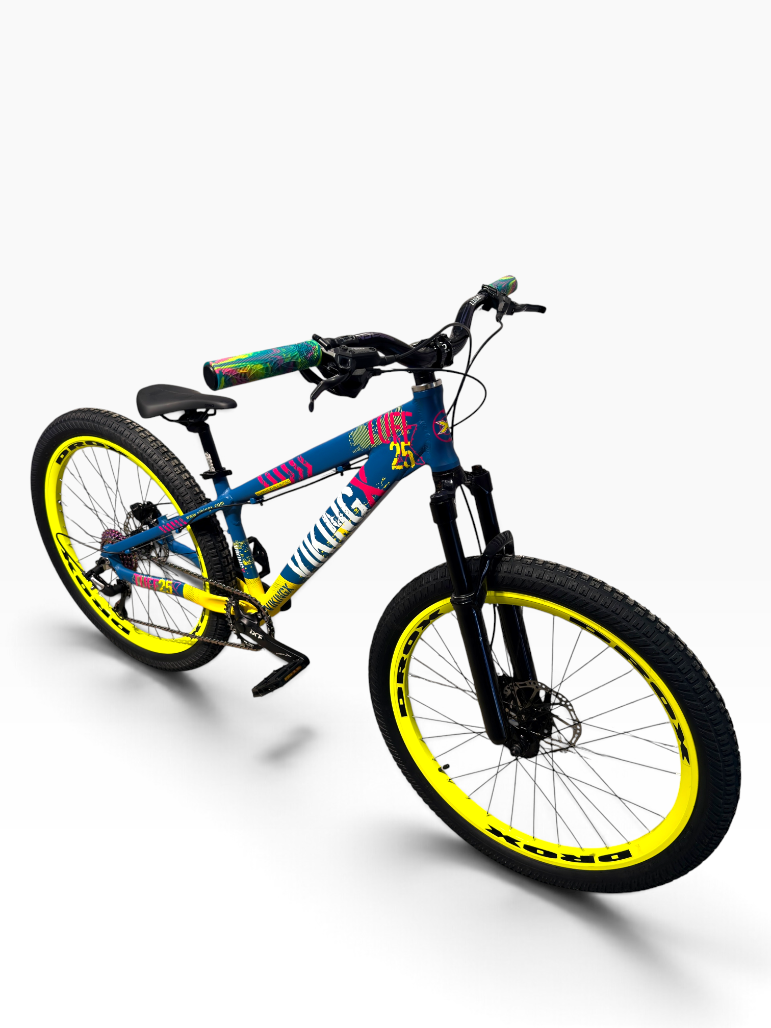 VikingX Turkuaz Sarı Özel Konfigüre Dirt Jump Bisiklet 26 Jant 8 Vites