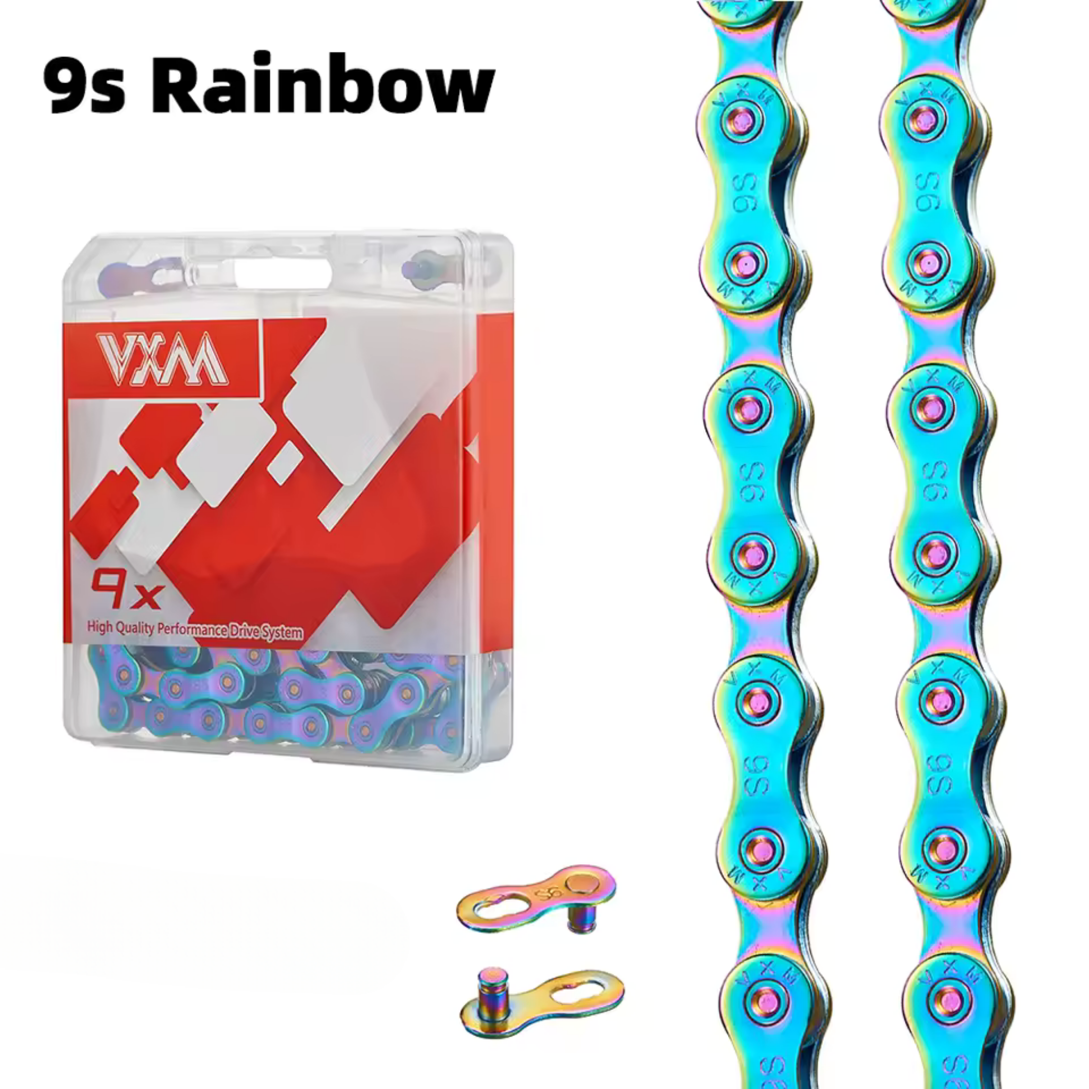 VXM 9 Vites Uyumlu Rainbow Renkli Bisiklet Zinciri
