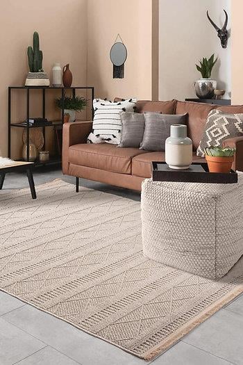 Verona - Beige Makrome Dokuma Halı