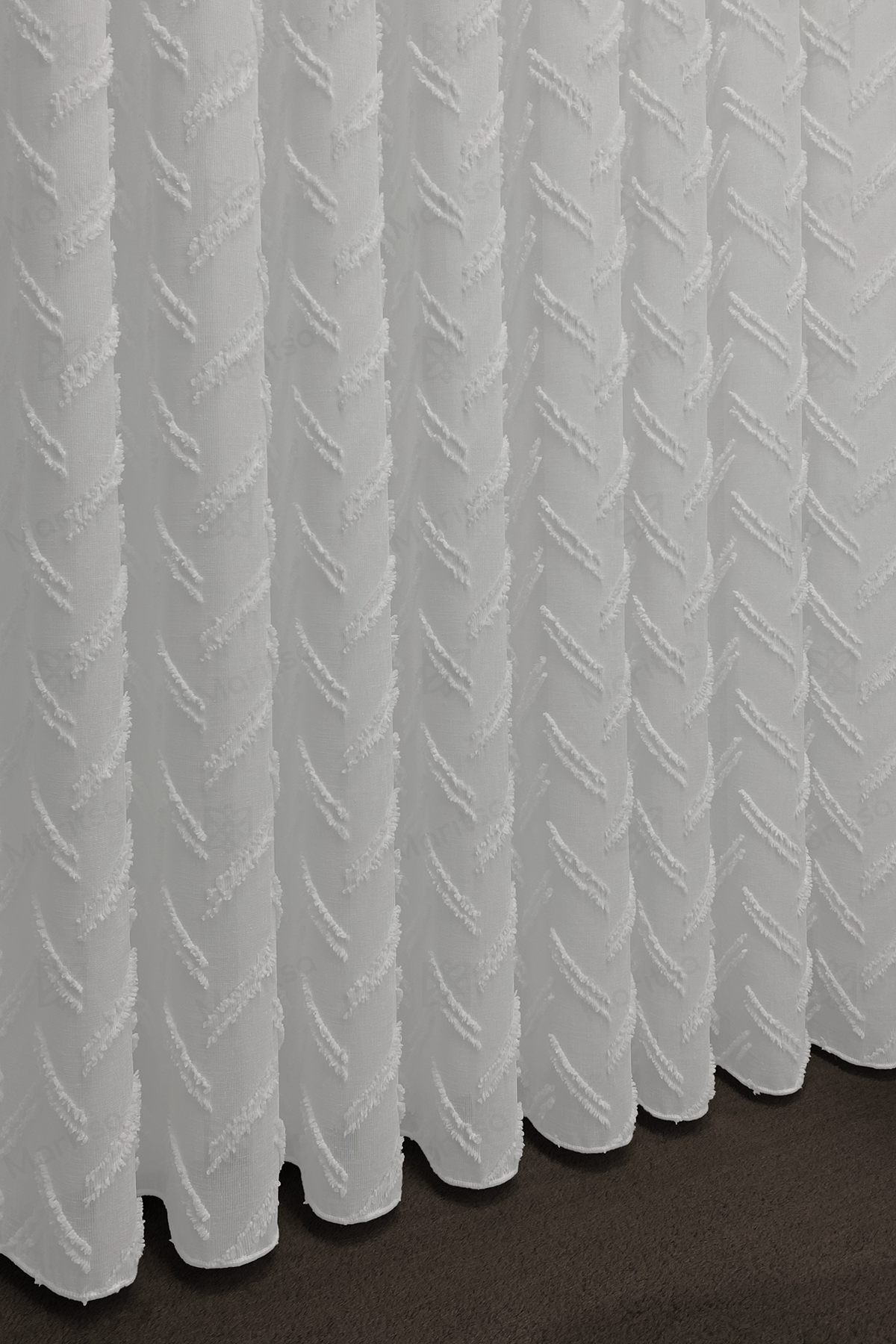 İskandinav Serisi Bohem Bella Desen Keten Ekru Tül Perde