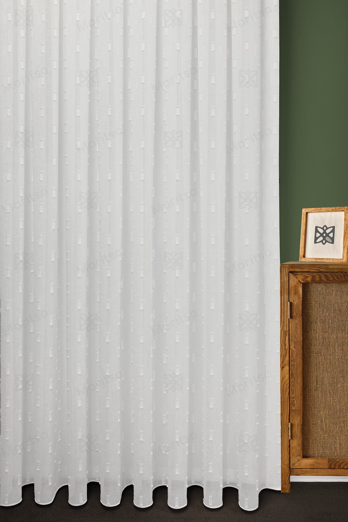 İskandinav Serisi Bohem Helsa Desen Keten Ekru Tül Perde