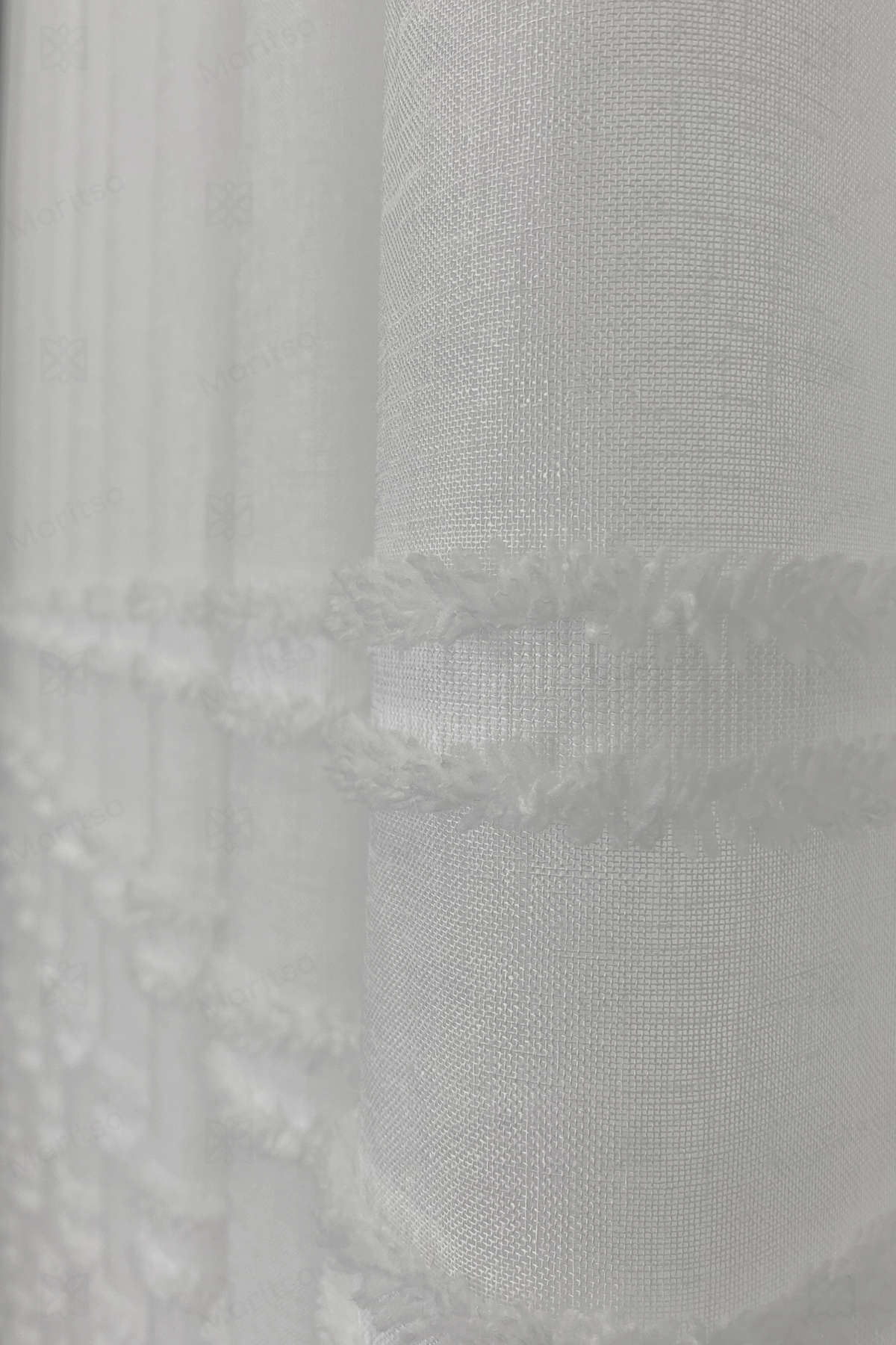 İskandinav Serisi Bohem Lena Desen Keten Ekru Tül Perde