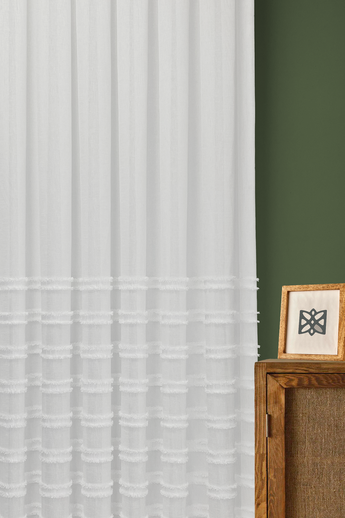 İskandinav Serisi Bohem Lena Desen Keten Ekru Tül Perde