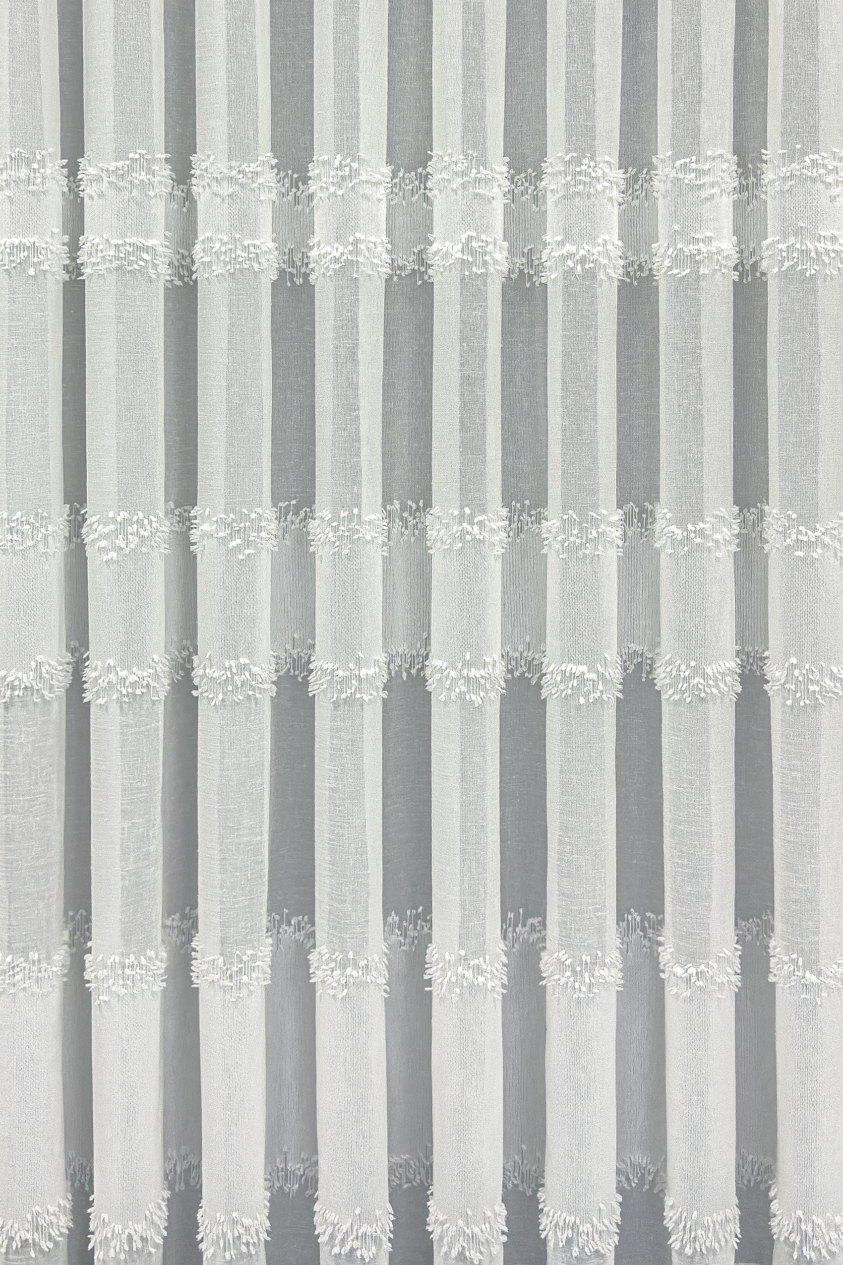 İskandinav Serisi Bohem Liva Desen Keten Ekru Tül Perde