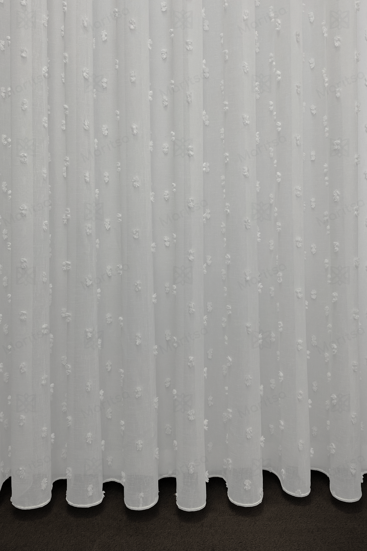 İskandinav Serisi Bohem Ponpon Desen Keten Ekru Tül Perde