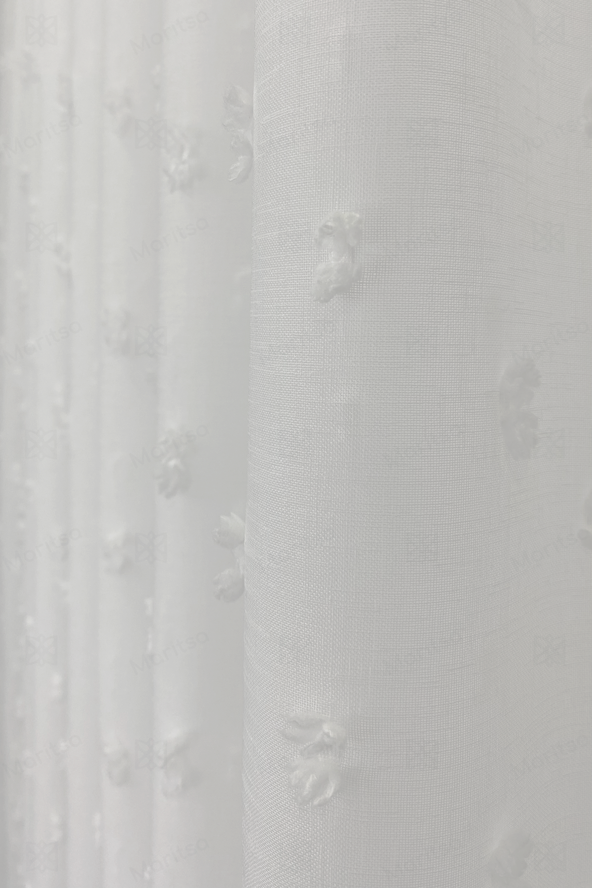 İskandinav Serisi Bohem Ponpon Desen Keten Ekru Tül Perde