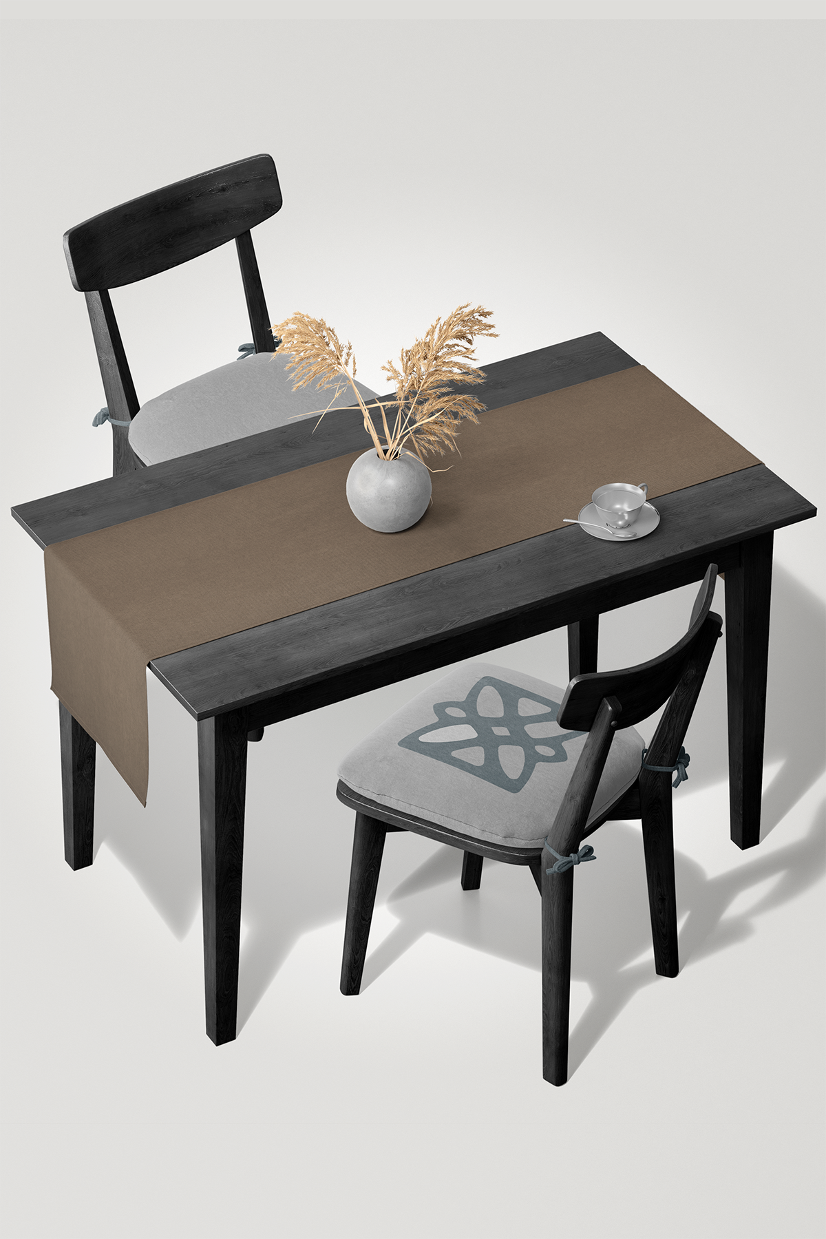 Kadife Dokulu Serisi Açık Kahve Runner