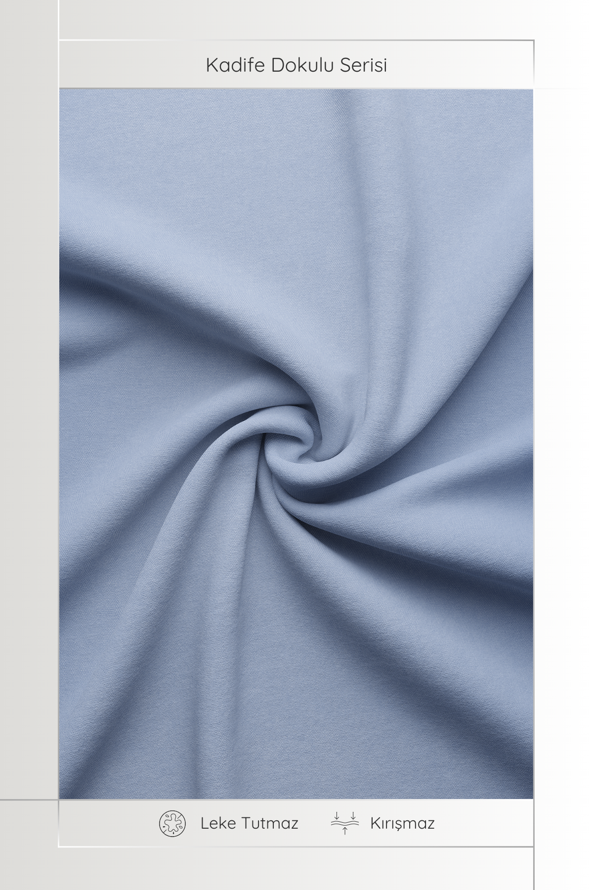 Kadife Dokulu Serisi Açık Mavi Masa Örtüsü