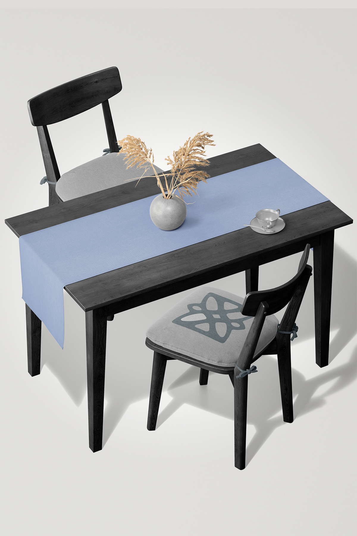 Kadife Dokulu Serisi Açık Mavi Runner