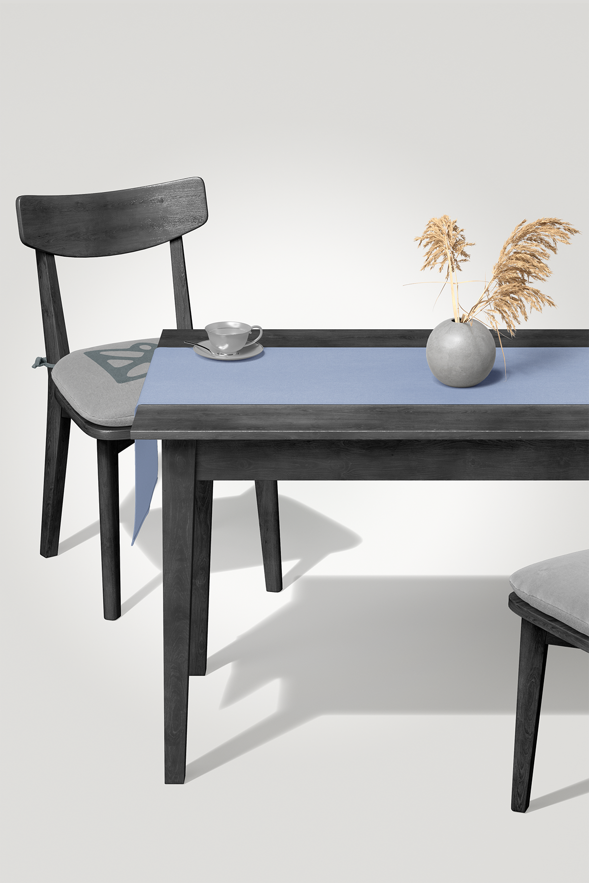 Kadife Dokulu Serisi Açık Mavi Runner